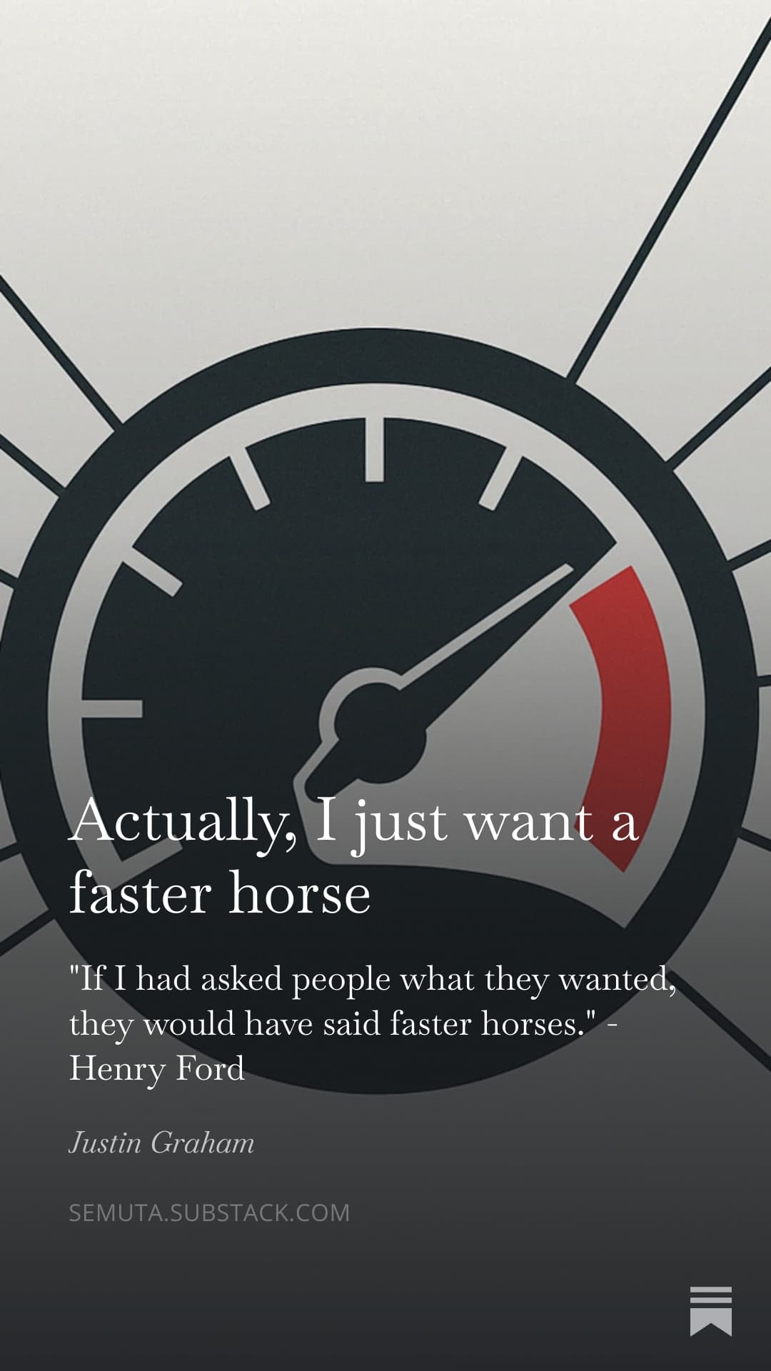 Actually I just want a faster horse